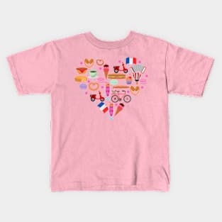 Paris France Clip art Heart Kids T-Shirt